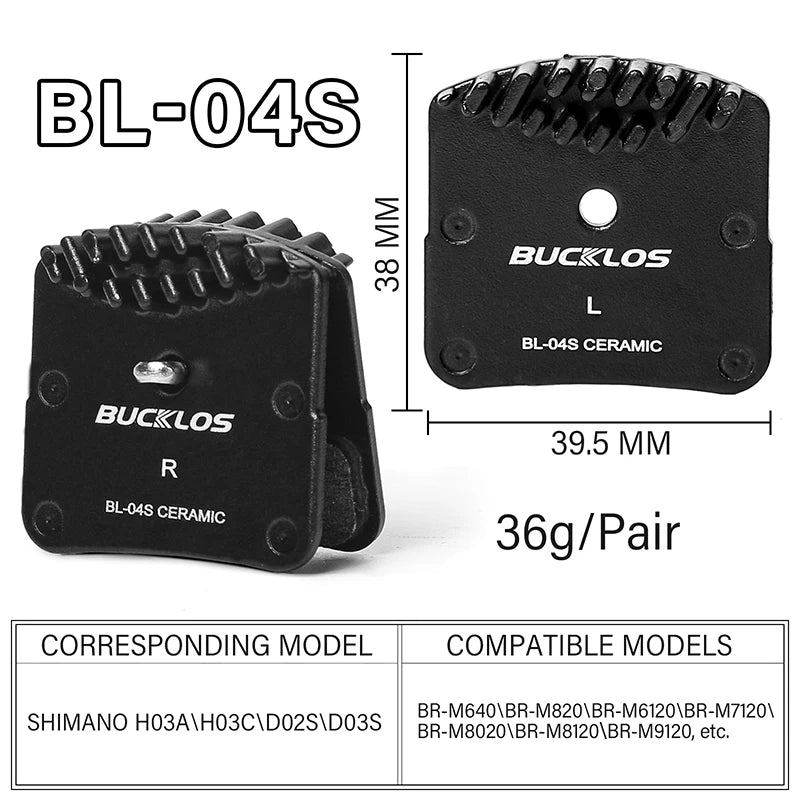 BL-04S Ceramic Disc Brake Pads for Shimano H03A H03C D02S D03S