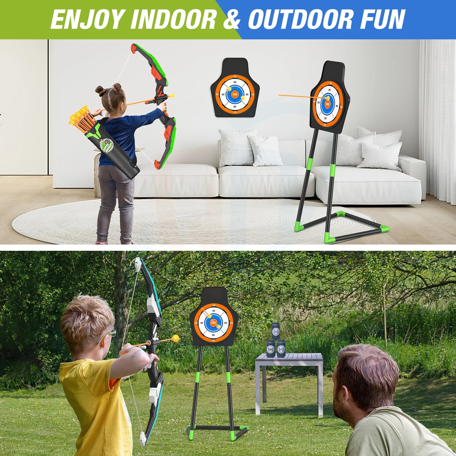Bow And Arrows For Children Kids Archery Bow Practice Recurve Bow Outdoor Sports Game Hunting Shooting Toy Boys Gift Bow Kit Set-EXPROTAS