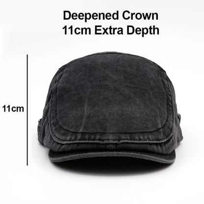 Men's Flat Cap Newsboy Gatsby Retro Driving Hat Washed Denim Outdoor