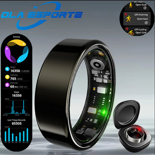 Smart Ring Monitor Heart Rate Blood Oxygen Waterproof Activity Tracker Men Women