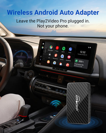 Ottocast Play2video Pro CarPlay TV Box Wireless Car Play Android Auto Car Intelligent Systems for Youtube Netflix Spotify-EXPROTAS