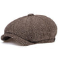 British Retro Hat Beret Men Casual Octagonal Cap for Spring Autumn