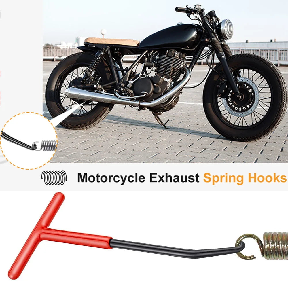 Motorcycle Exhaust Spring Hook T-Handle Pipe Puller Installer Repair Tool Removal-EXPROTAS