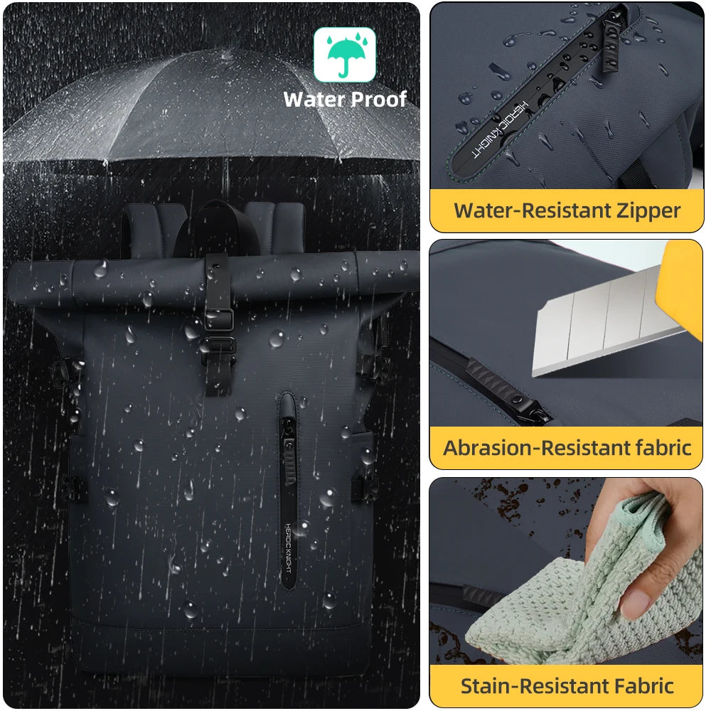 USB Port Backpack Men Large Capacity Waterproof 15.6 Inch Travel Bag