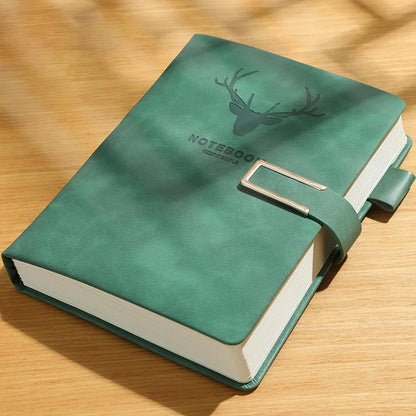 A5 Leather Notebook Cover with Bookmark - 200 Pages Journal Notepad