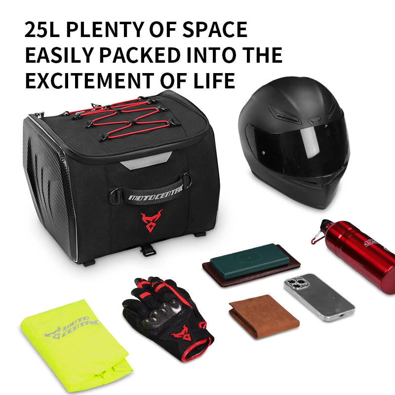 Motocentric Waterproof Motorcycle Helmet Bag Multifunction Motorcycle Rear Seat Bag High Capacity Motorcycle Bag Rider Backpack