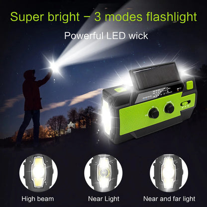 USB Charger Solar Hand Crank Radio Emergency Portable AM/FM Torch