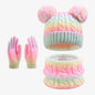 Kids Winter Hat Scarf Gloves 3Pcs Set Warm Knitted Beanie Pom