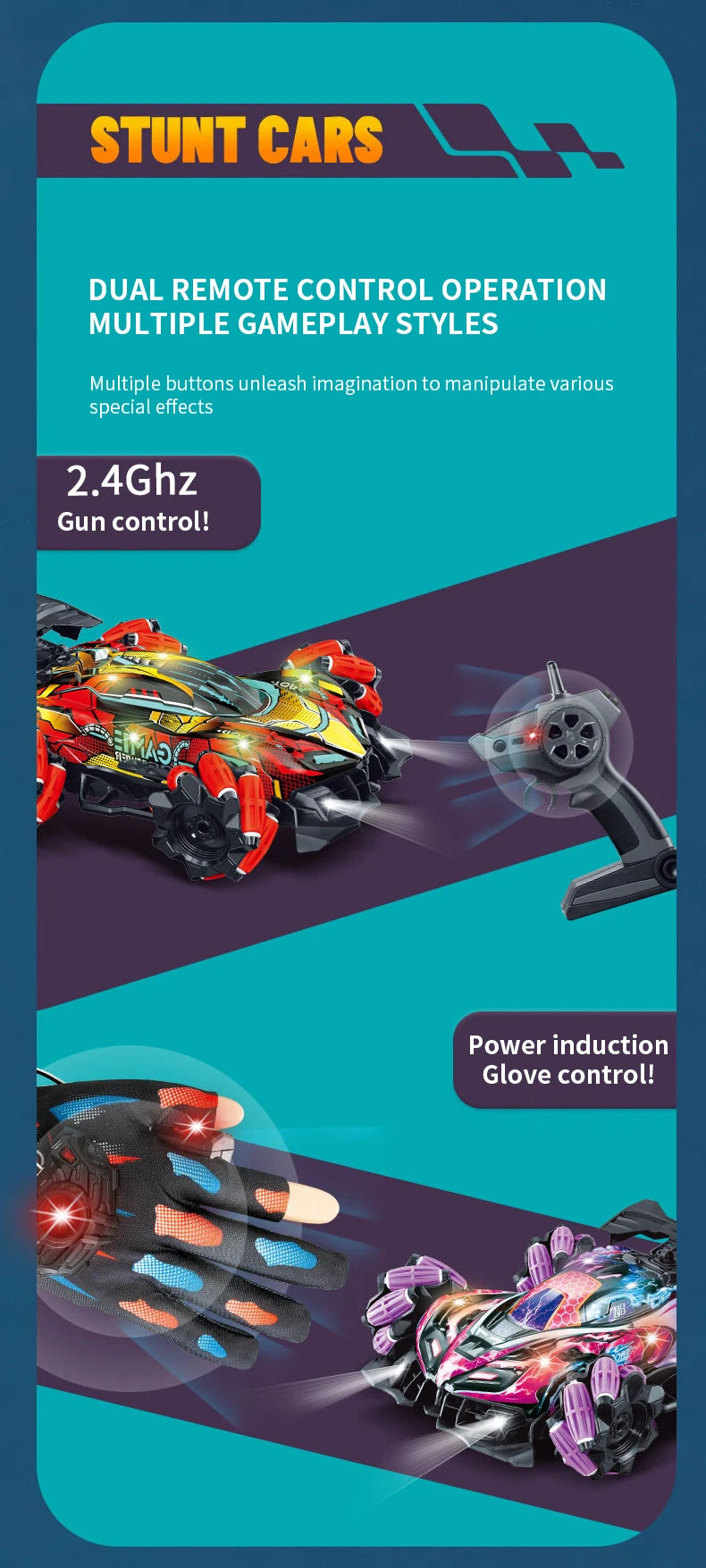 ZWN F1 RC Drift Car With Music Led Lights 2.4G Glove Gesture Radio Remote Control Stunt Cars 4WD Electric Children Toy vs Wltoys-EXPROTAS
