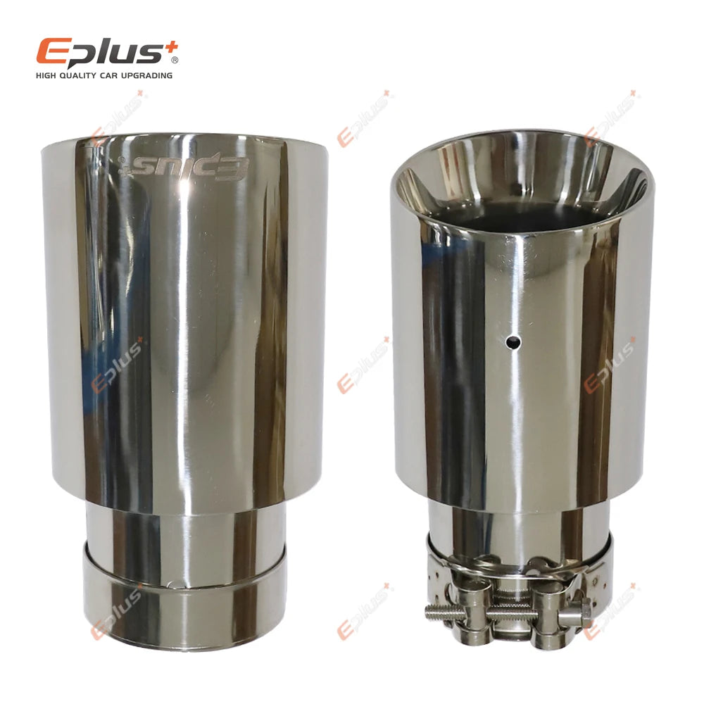 Eplus Universal Stainless Steel Exhaust Muffler Tip Bilayer Bevel End Pipe