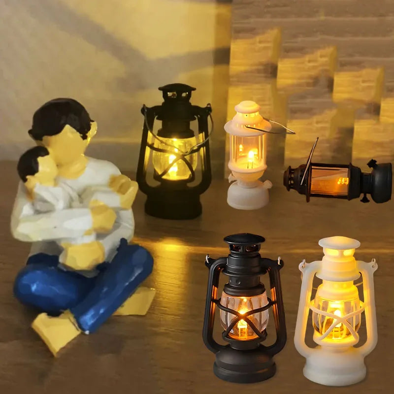 Mini Simulation Cande Light Lantern Night Light 4pcs Plastic Home Decor