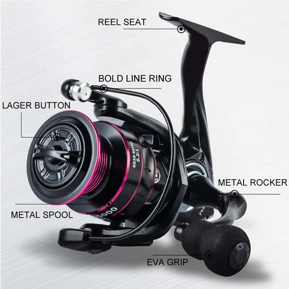 Spinning Reel 1000-7000 Billings 8-12kg Drag Metal Spool 5.2:1 Saltwater