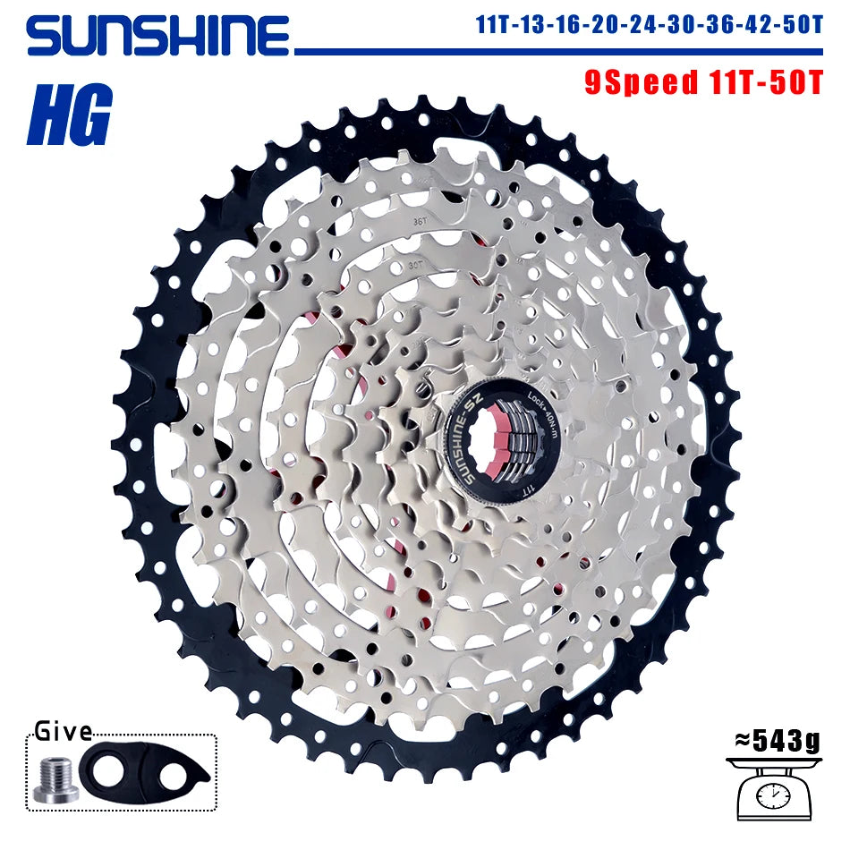 SUNSHINE 8-12 Speed Bicycle Cassette Freewheel HG Sprocket 32-52T for Shimano SRAM Flywheel