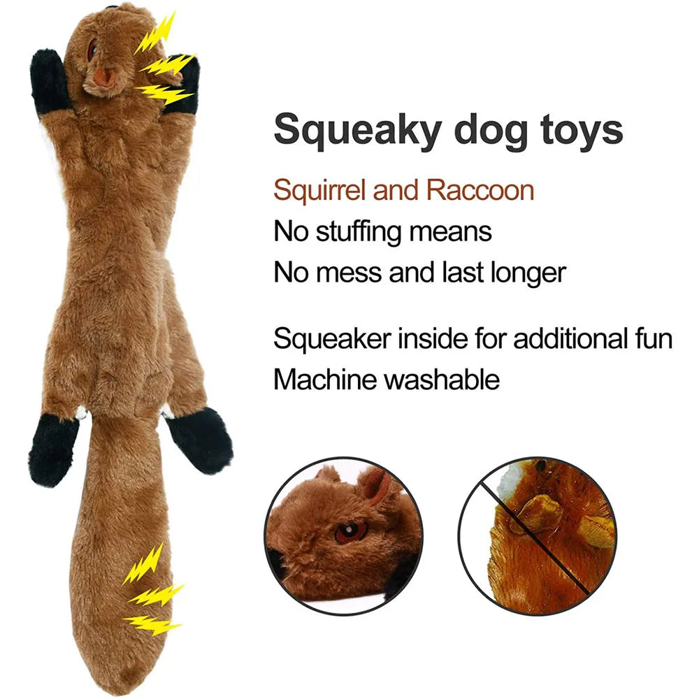 No Stuffing Dog Toy Plush Squeaky Animal Chew Toy for Pets Crinkle