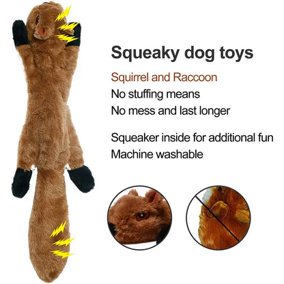 No Stuffing Dog Toy Plush Squeaky Animal Chew Toy for Pets Crinkle