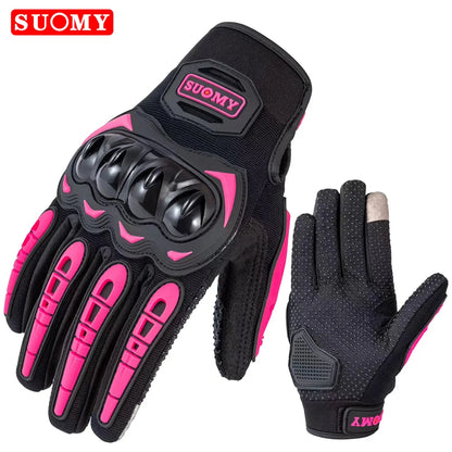 Suomy Summer Full Finger Motorcycle Gloves Breathable Touch Screen Wear-Resistant