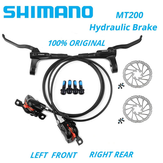 Shimano MT200 Hydraulic Disc Brake Set Front Left + Rear Right 145cm Hose