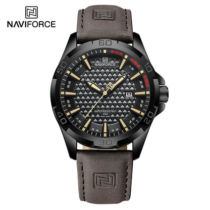 NAVIFORCE Men Casual Sport Military Quartz Calendar Wrist Watch for Man Business Leather Waterproof Male Clock Relogio Masculino-EXPROTAS