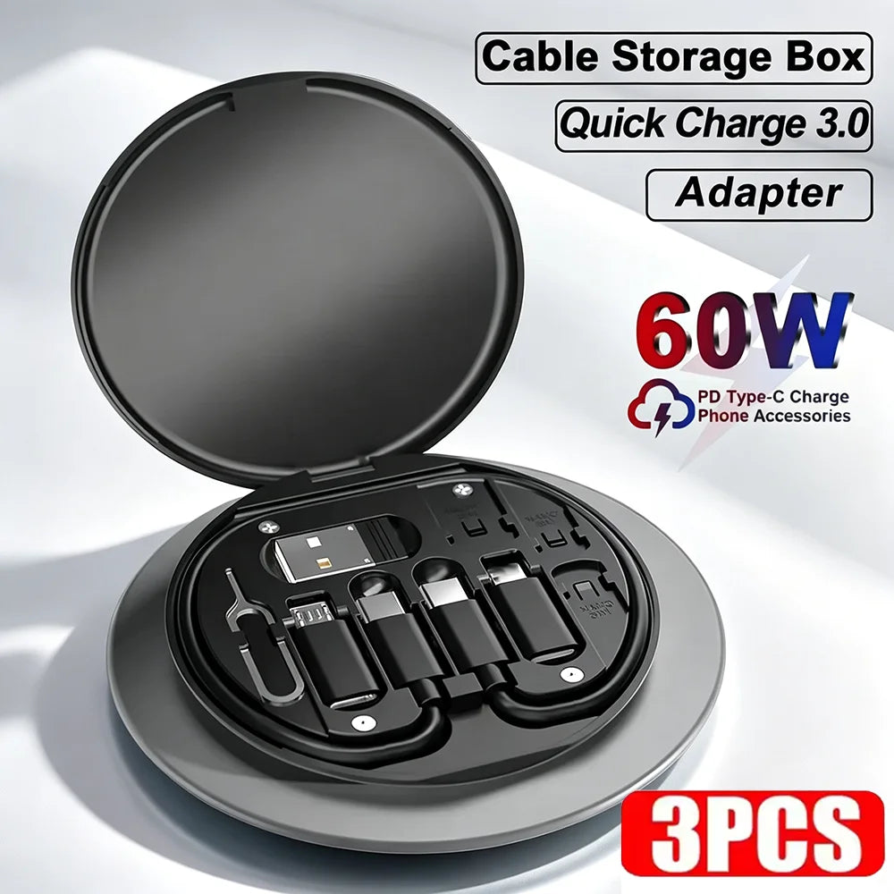 3pcs Mobile Phone Holder Fast Portable USB Charging for Traveling