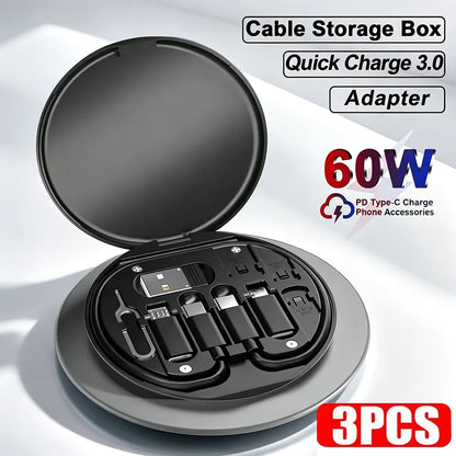 3pcs Mobile Phone Holder Fast Portable USB Charging for Traveling