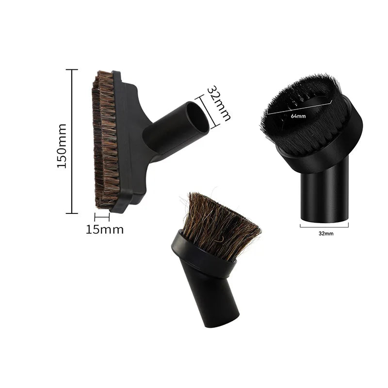 Universal Vacuum Cleaner Brush Nozzle 32 & 35mm Brush Head Cleaning Tool Long Flexible Flat Slim Suction Nozzle Head For Bed