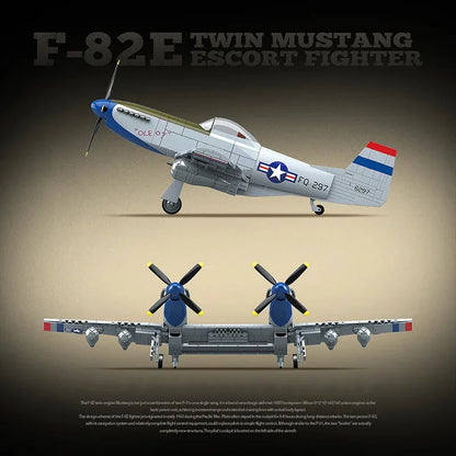 QUAN GUAN 100281 F-82E Twin Mustang Fighter Building Blocks Aircraft Toy Set