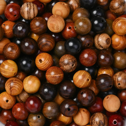 200Pcs Dark Brown Round Wooden Beads 6/8/10/12mm Loose Spacer for Jewellery
