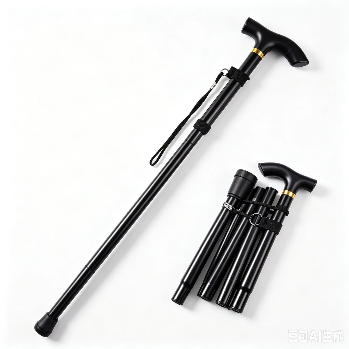 Trekking Pole Lightweight Telescopic Folding Walking Stick for Hiking