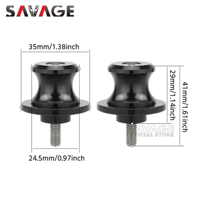 For Yamaha MT-09 MT-10 Tracer 900 XSR900 Swingarm Spools Slider M6 Stand Screws