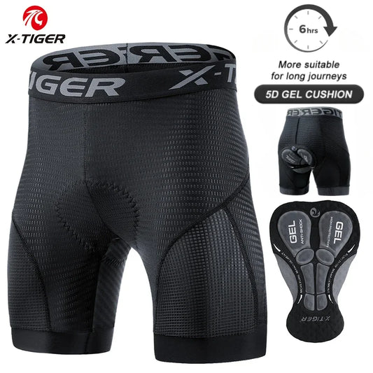 X-TIGER Men’s 5D Gel Cycling Underwear Shorts Shockproof MTB Road Bike Liner