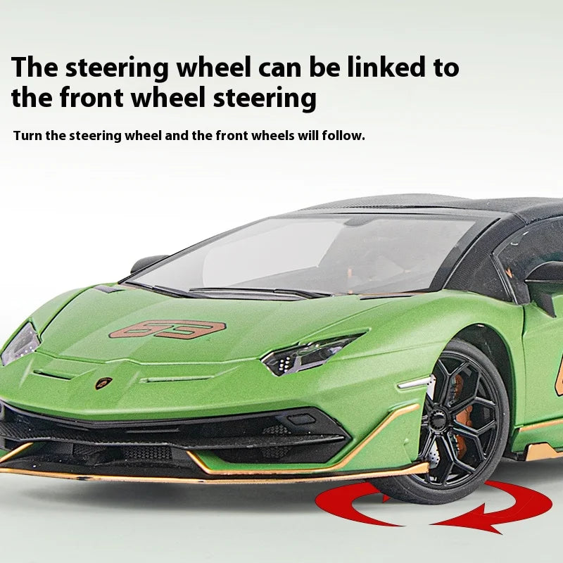 1:18 Scale SVJ63 Alloy Car Toy Model with Sound & Light Effects - Realistic Detail for Kids' Playtime & Collectors' Delight-EXPROTAS