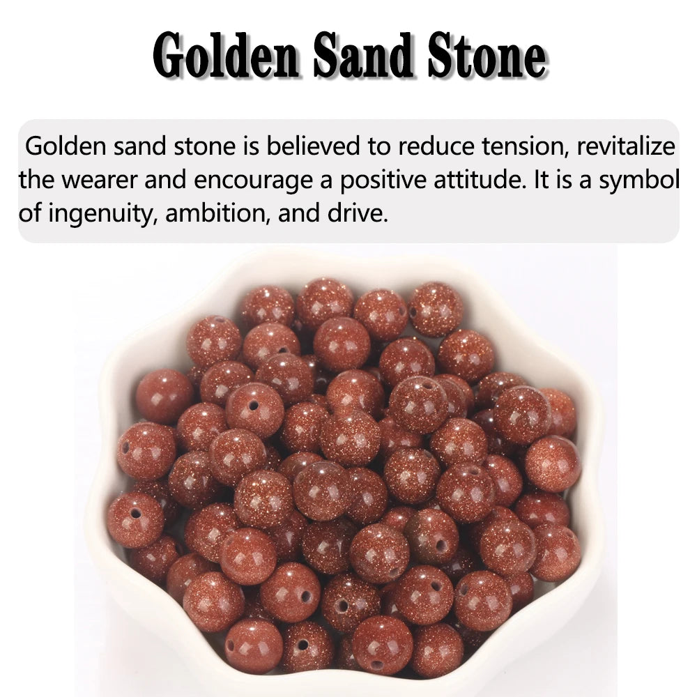 Natural Stone Beads 4-12MM Round Loose Gemstone for DIY Jewelry Making