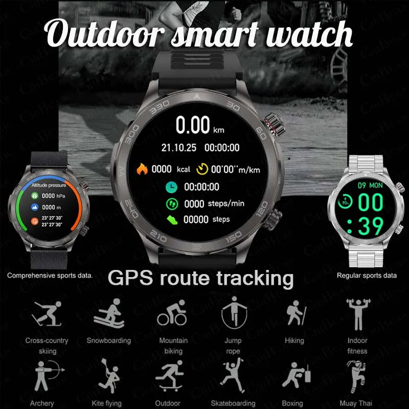 2024 New For Huawei Xiaomi GPS Sports Smartwatch Men NFC Compass Fitness Tracker IP68 Waterproof Bluetooth Call Smartwatch Man-EXPROTAS