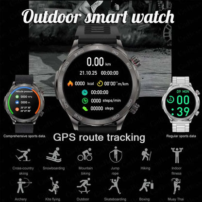 2024 New For Huawei Xiaomi GPS Sports Smartwatch Men NFC Compass Fitness Tracker IP68 Waterproof Bluetooth Call Smartwatch Man-EXPROTAS