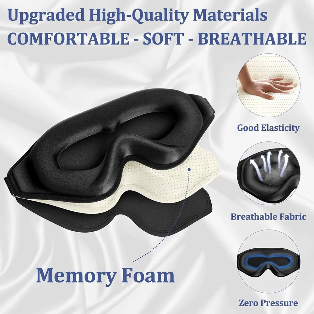 3D Eye Cover Mask Soft Padded Blackout Blindfold for Sleeping Travel
