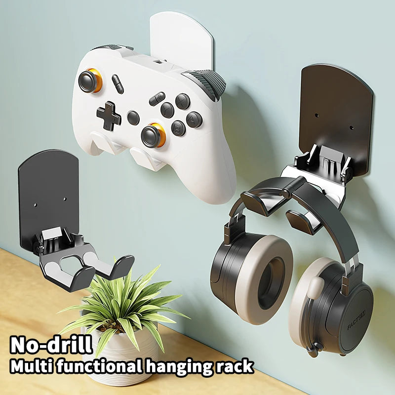 Universal Headphone Stand Wall Mount Holder Adhesive Under Desk Hanger