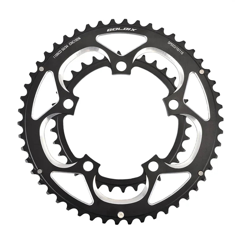GOLDIX 110BCD Double Chainring 50-34T for Road Bike Crankset, 9/10/11 Speed Folding Bike