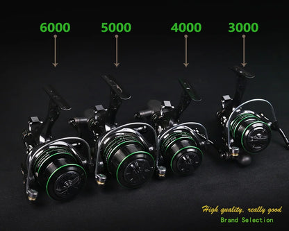 Resistance Spinning Reel 15KG-20KG Max Drag 5.2 Gear Ratio Metal Spool