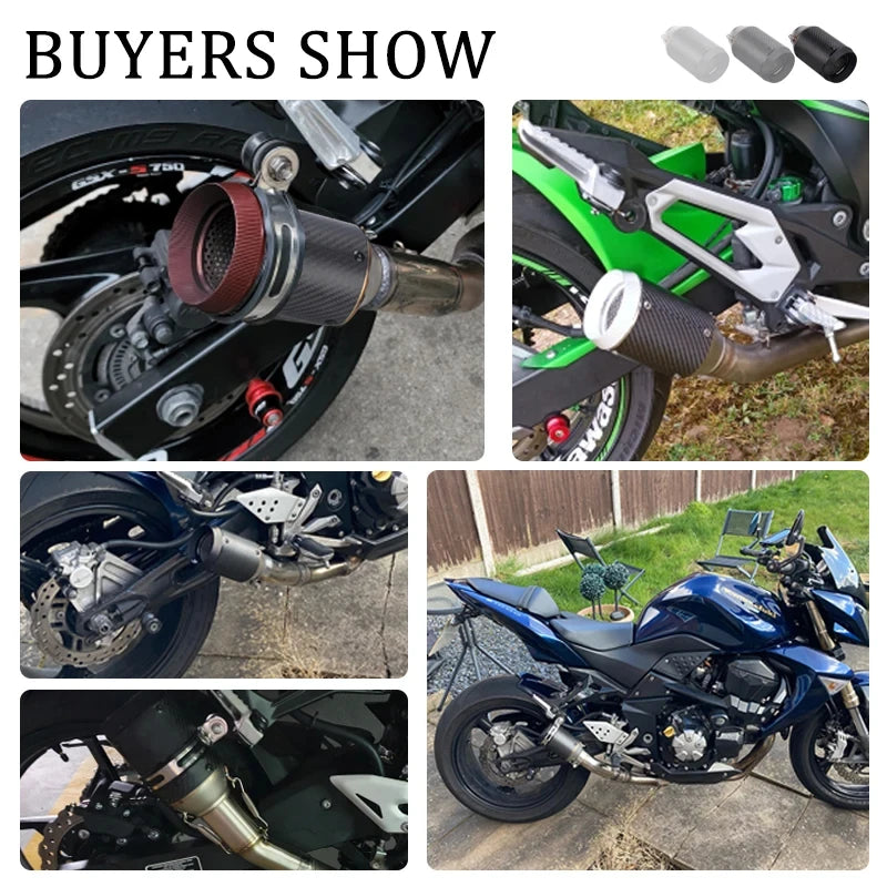 51mm Universal Slip On Motorcycle GP Exhaust CNC Carbon Fiber Escape Muffler For Kawasaki Z900 FZ6 RC390 S1000XR-EXPROTAS