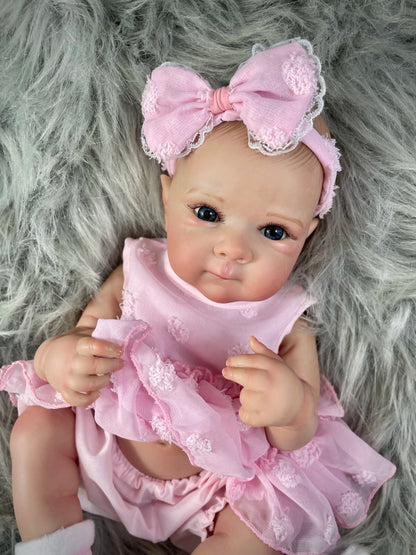18" Reborn Baby Doll Bettie Full Body Vinyl Lifelike Painted Hair Girl Gift