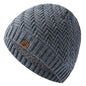 Unisex Peak Label Winter Hat Fur-Lined Knitted Beanie Warm Outdoor Sports Cap - EXPROTAS