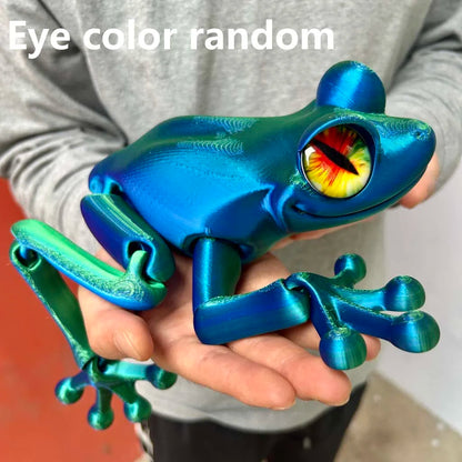 3D Printed Jointed Frog Figurine for Home Office Decor Articulated Poses