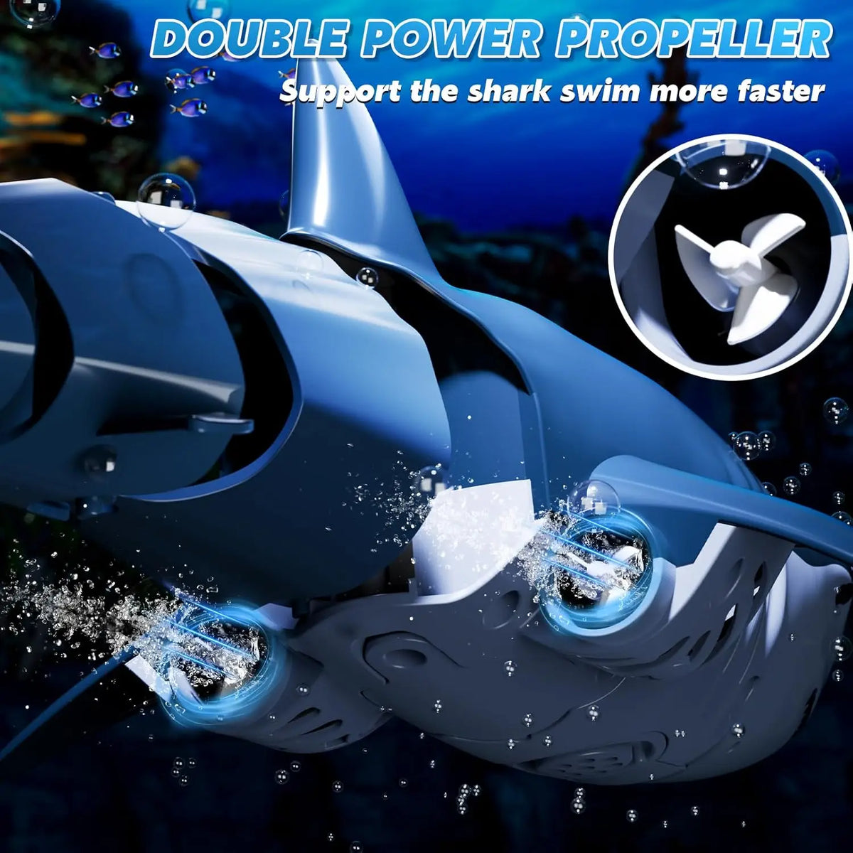 RC Control Shark Remote Water Toy Boat for Kids Swimming Pool Fun