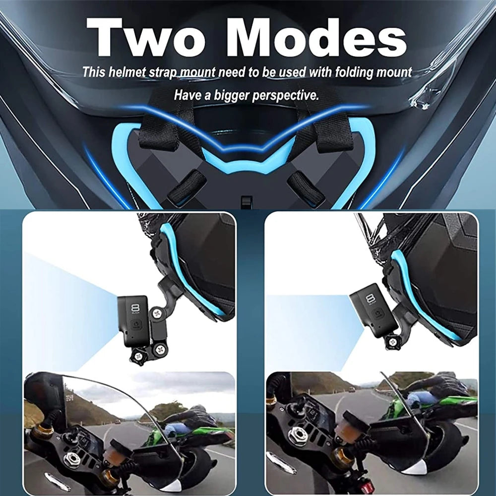Helmet Strap Mount for GoPro Hero 12-3 Full Face Camera Holder Yi
