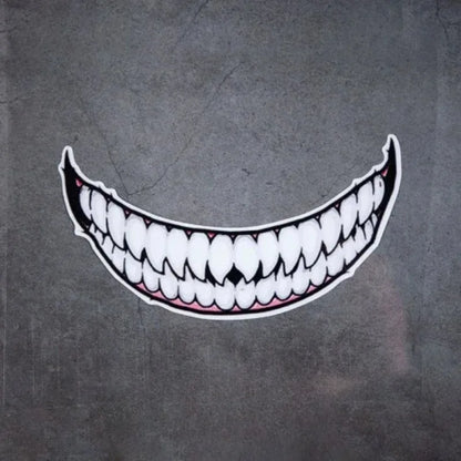 1pc Evil Teeth and Tongue Motorcycle Helmet Fuel Tank Stickers Racing Body Window Funny Decoration Universal Vinyl Decals-EXPROTAS