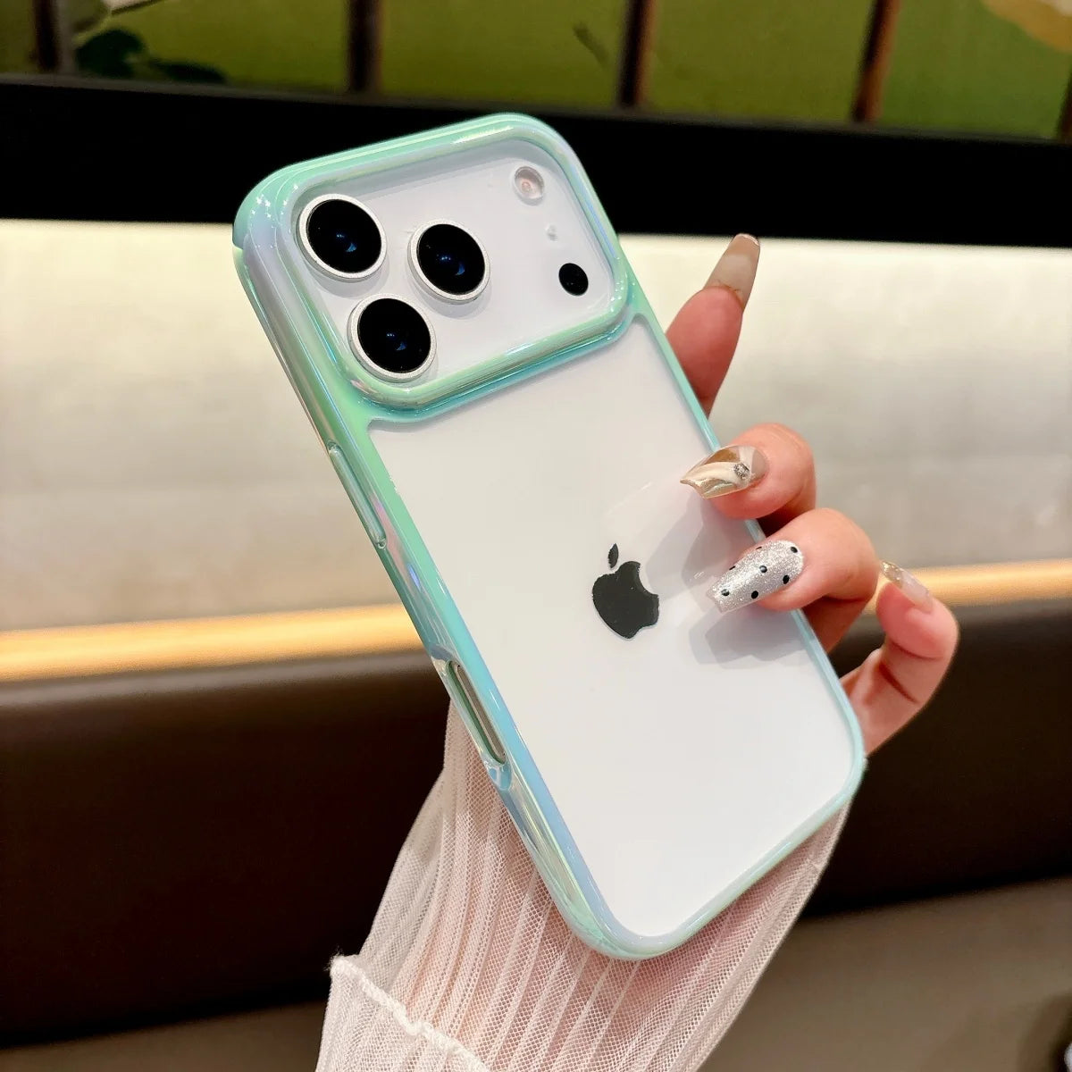Gradient Candy Clear Case for iPhone 12-17 Air Pro Max Plus Camera Cover