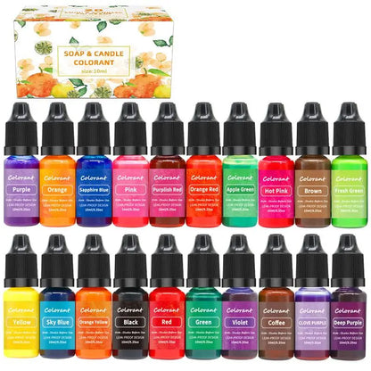 Soy Wax Candle Dye Liquid Pigments 24 Colours for Candle Making Supplies