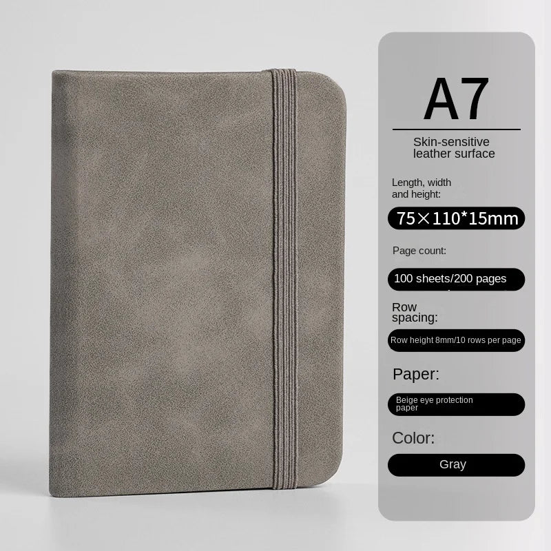 Mini A7 Small Notebook Portable Pocket Diary Leather Notepad Journal