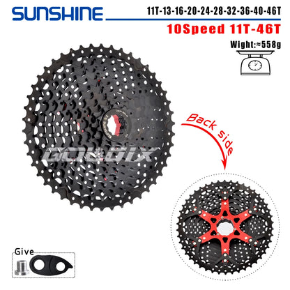 SUNSHINE MTB Cassette Shimano HG 8–12 Speed Wide Range Black Sprocket - EXPROTAS