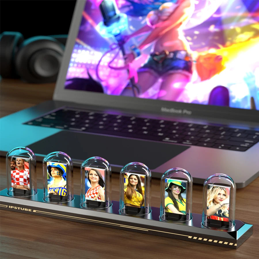 RGB Nixie Tube Clock LED Glows IPS Color Screen DIY Analog Digital Tube Night lights Gaming Desktop Home Decoration Gift Idea-EXPROTAS